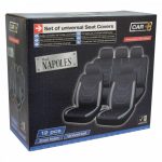 NÁPOLES 12 PCS CAPAS DE ASSENTO PRETO CINZA CINZA