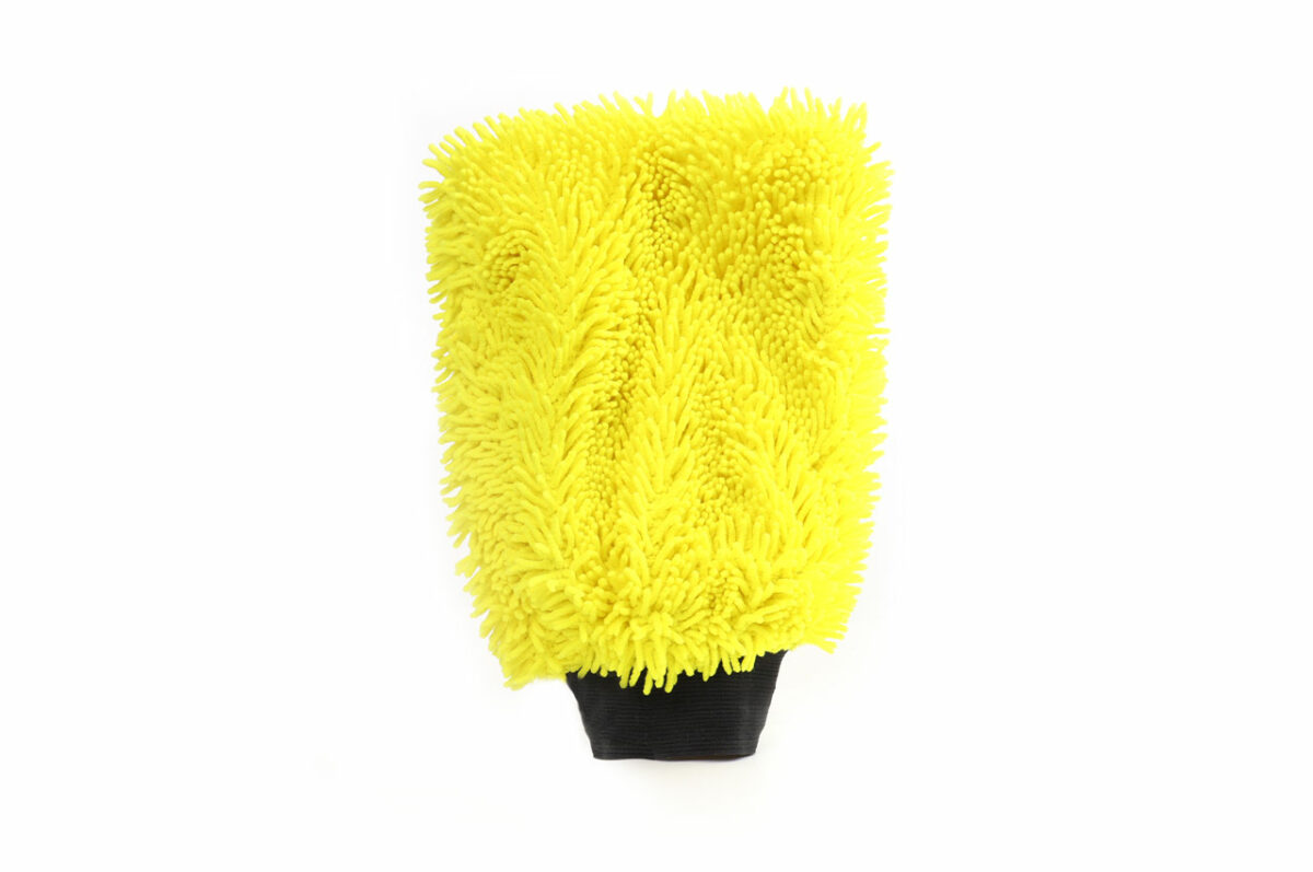 Luva de lavagem em microfibra amarela 23x17cm 71g P/N: 02517 - Image 1