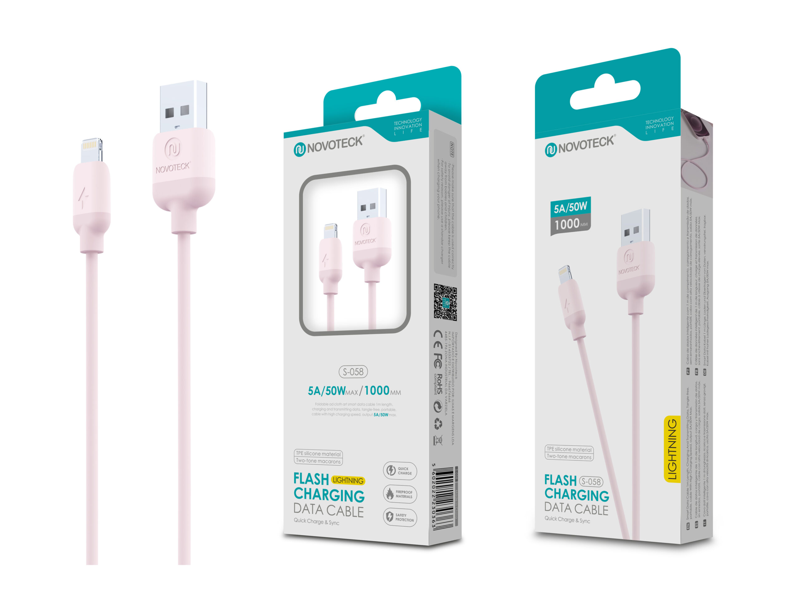 ieXAWOJ-scaled Cabo Lightning Rosa 5A 50W 1M S-058 Silicone TPE - Image 1