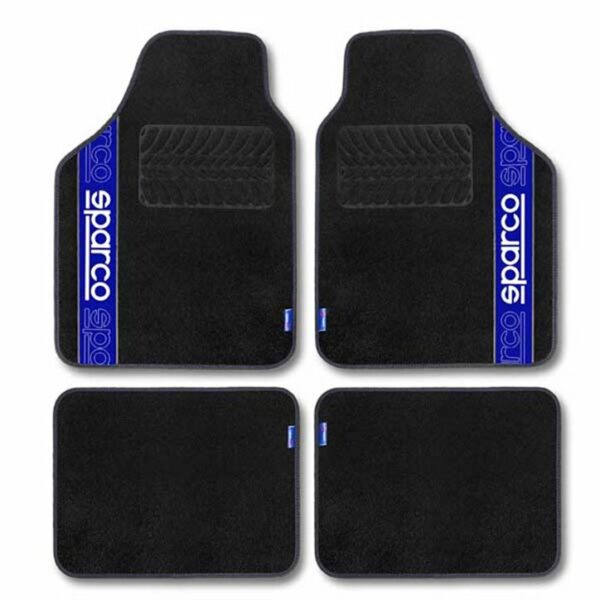 Jogo Tapetes F510 Moqueta Sparco Preto/Azul