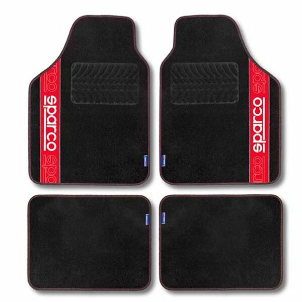Conjunto De Tapetes F510 Moqueta Sparco Preto/Vermelho